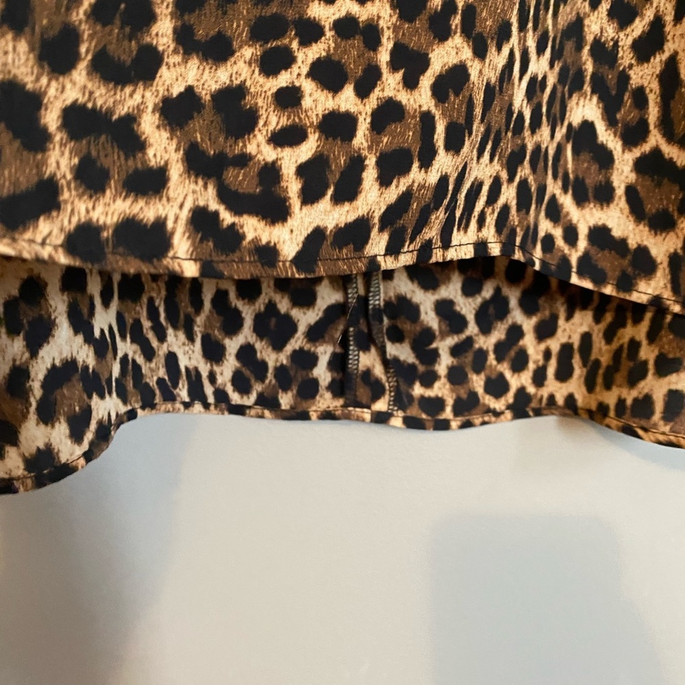 Zara Leopard Print Blouse Animal High Low Size M - Picture 4 of 9